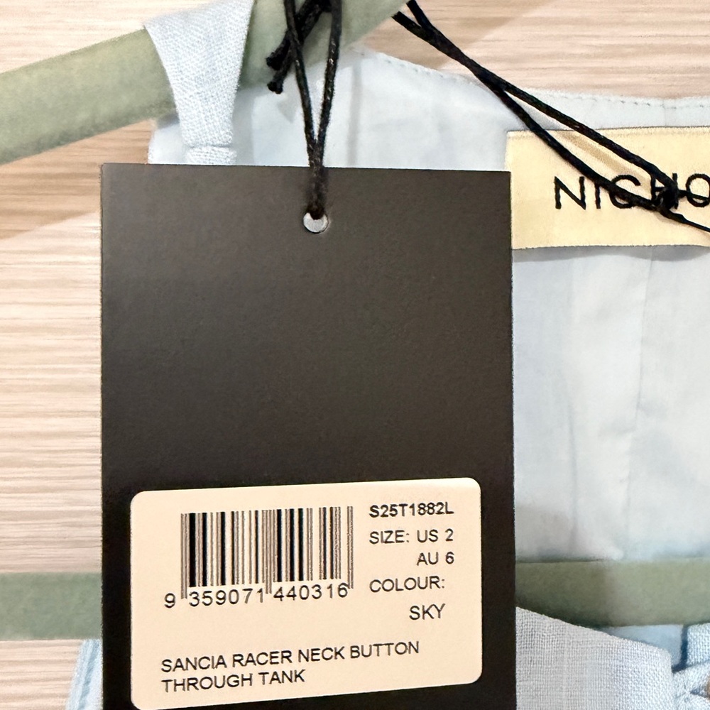 NWT NICHOLAS THE LABEL Sky Blue Sancia Top in sz. 2 - Picture 7 of 16